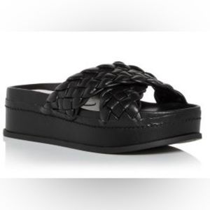 Dolce Vita Wrenly Woven Platform Slide Sandals Black 10